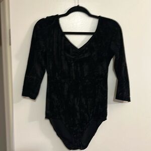 Velvet bodysuit shirt